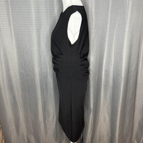 ROZ & ALI Little Black Sleeveless Dress 8 Petite Side Zip EUC - Picture 7 of 11